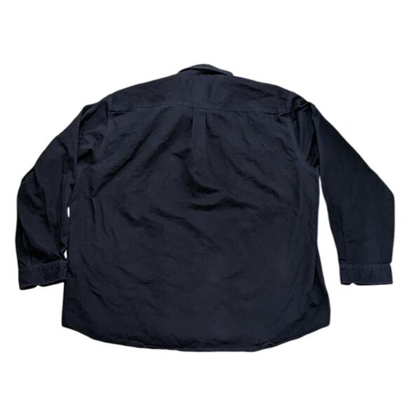 Carhartt 3XL Tall Navy Heavy Work Wear Button Down Leather Tag Velcro Patch - Picture 2 of 10